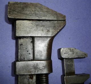 four Antique Iron & wood Handled Adjustable Square - Nut Wrench ' s 2