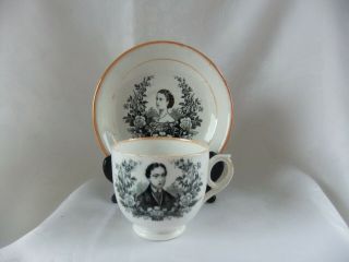 Antique 1863 Prince Of Wales & Princess Alexandra Commemorative Cup & Saucer