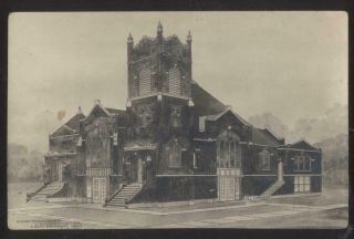 Rp Postcard Williamstown Wv Presbyterian Church Architect Artist Concept 1910 