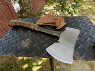 Vintage Estwing 26 Oz Camping Axe/hatchet With Leather Grip Made In Usa