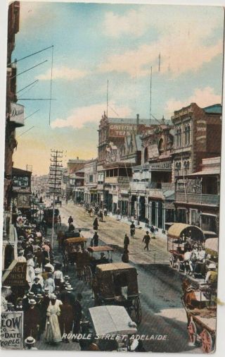 Vintage Postcard Rundle Street Adelaide South Australia 1900s