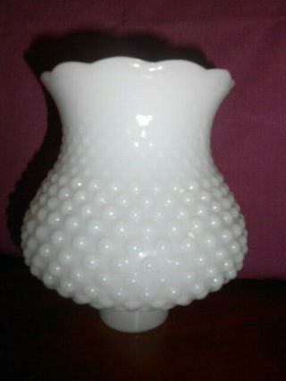 Vintage Hobnail Milk Glass Shade /globe Ceiling Swag Chandelier.  Ssss