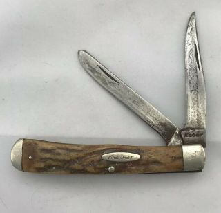 Vintage Kabar,  Deer Stag,  2 Blade Trapper Knife,  Antique,  1923 - 1950’s