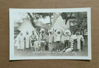 Sioux Indians,  Mandan,  North Dakota,  Rppc,  1920 