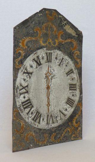 Vintage French Zinc with Hand Painted Clock Face Industrial Wall Decor 3