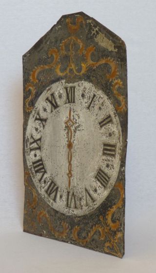 Vintage French Zinc with Hand Painted Clock Face Industrial Wall Decor 4