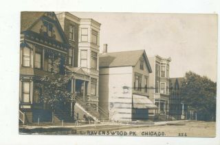 Ravenswood Park Chicago Ill Rppc Post Card Postmark 1909