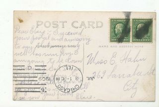 Ravenswood Park Chicago Ill RPPC Post card postmark 1909 2