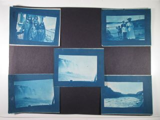 1900 Cyanotype Photos - Niagara Falls W/ Rubber Suits On Maid Of The Mist Boat