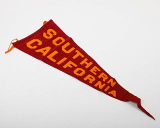 Antique Southern California University Wool Felt Pennant Flag 34.  5 