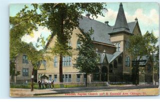 Swedish Baptist Church 59th & Emerald Ave Chicago Ill Vintage Postcard D91