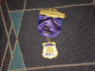 Vintage City Of York Police Pba Delegate Pin With Small Badge Sterling 1945