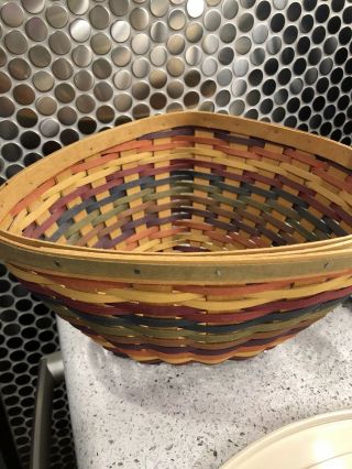 2008 Longaberger “fiesta” Triangle Chip/dip - Large Basket With Lidded Protector