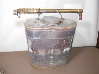 Vintage D.  B.  Smith,  Indian Back Pack Fire Extinguisher / Copper W Brass Pump