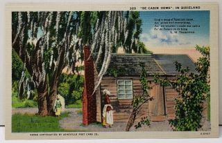Black Americana " Romeo And Juliet " In Dixieland Linen Postcard E13