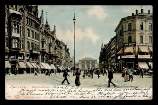 Dr Who 1906 Germany Hannover Street View Postcard C102594