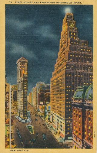 York City – Times Square And Paramount Building At Night