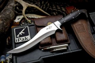 Cfk Ipak Handmade D2 Custom Wenge Wood Clip Point Hunting Bowie - Camp Blade Knife