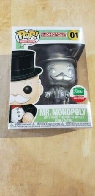 Funko Pop Mr.  Monopoly Silver 01 Funko Shop Exclusive (12 Days Of Christmas)
