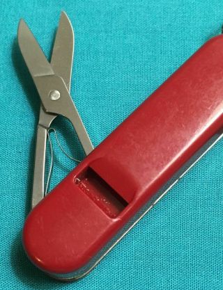 RARE Victorinox Swiss Army Knife - Red WHISTLE Classic SD - Multi Tool 6