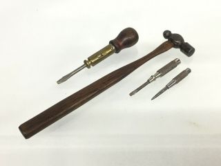 Vintage Jewelers / Gunsmith / Watchmaker Tools Mini Hammer Ratcheting Screwdrive