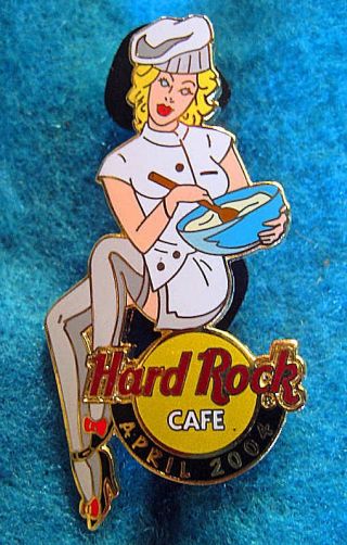 Online Sexy Blonde Chef Cook Girl Series Stockings Hard Rock Cafe Pin Le