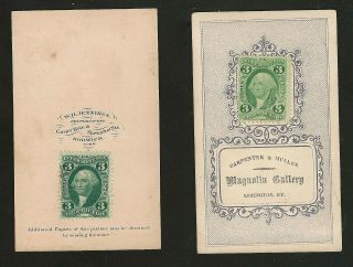 (6) Civil War Period Cartes De Visite With Scott R18c Revenue Stamps Afffixed