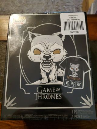 Funko Game Of Thrones Pop And Tee Nymeria Xl Hot Topic Exclusive Box