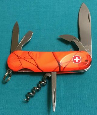 Rare Wenger Delemont Swiss Army Knife - Realtree Camo Orange - Evo 10 Multi Tool