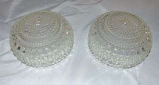 Vintage Set 2 Clear Heavy Glass Bubble Hobnail? Light Shades Globes Measure 7 " X4