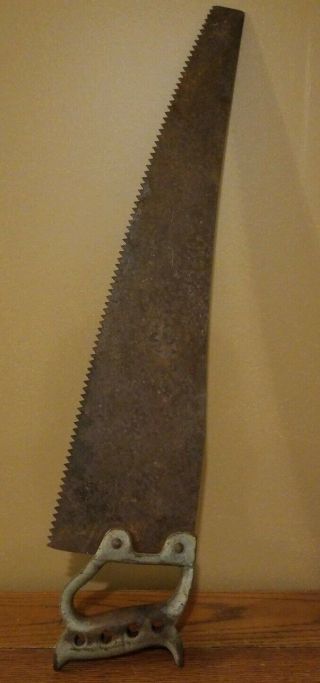 Antique 24 " Ice Hand Saw With Metal Handle Unbranded