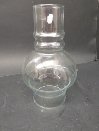 Antique Glass 7 5/8 " Chimney With 2 7/8 " Fitter For Oil Lamps