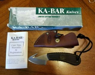 Vtg Rare Ka - Bar Usa 1441 Precision Hunter Guthook Fixed Blade Hunting Knife