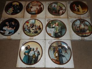 Knowles Norman Rockwell " The Ones We Love " Complete 10 Plate Set