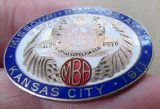 1911 Missouri Bankers Association Mba Enamel Pin Kansas City Pinback Button