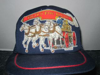 Vintage " The Old Fire Brigade " Mesh Foam Baseball Hat - One Size Fits