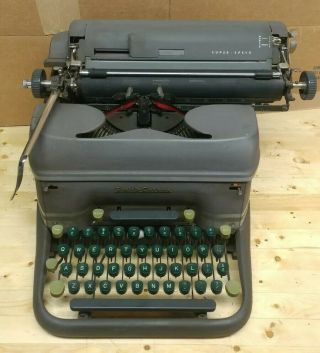 Vintage/antique Smith - Corona - Speed Typewriter,  Grey,  Portable,  Green Keys