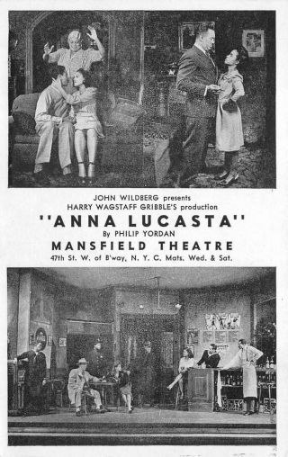 Anna Lucasta Mansfield Theatre York Black Americana Postcard (c.  1944)