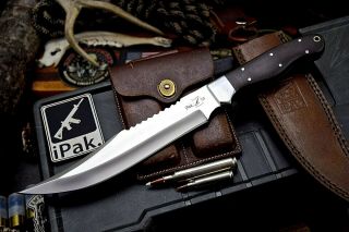 Cfk Ipak Handmade D2 Custom Tactical Clip Point Hunting Bowie Camp Blade Knife