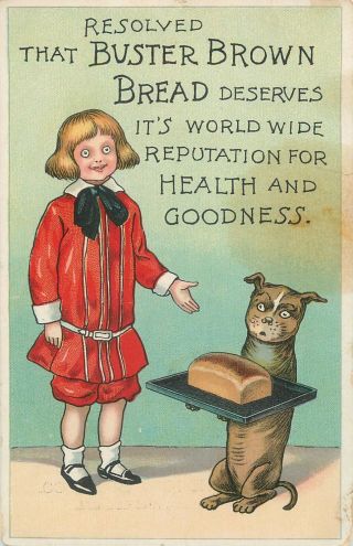 Buster Brown Bread Ad Meek Baking Los Angeles Ca California Postcard 1910s