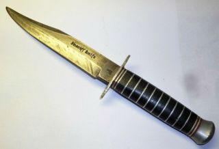Vtg Solingen Germany 10 " Sheriff Knife Fixed Blade - Leather Sheath