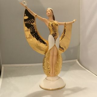 Franklin Sunrise In Gold Art Deco Porcelain Figurine