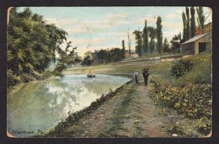 Canal Scene,  Allentown,  Pa Postcard