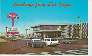 Postcard - Nv - Nevada Las Vegas Greetings Flamingo Hotel Casino Strip Unposted