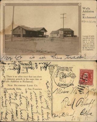 Walls Addition To Richmond Contra Costa County California Antique Postcard