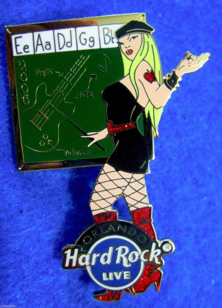 Orlando Live Sexy Blonde Fishnet Stockings Teacher Girl 06 Hard Rock Cafe Pin Le