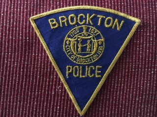 Police Department - Brockton (massachusetts) Shoulder Patch Old American Made