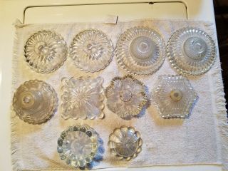 (10) Victorian/vintage/antique Deco Style Clear Glass Lamp Inserts.  Various.
