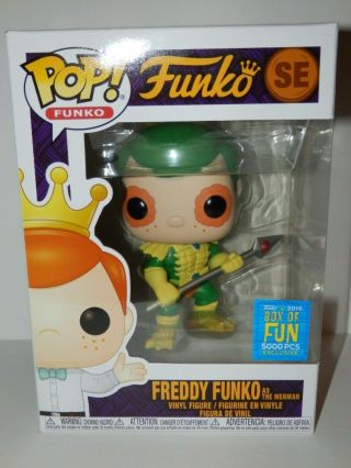 Funko Pop Sdcc 2019 Fundays Box Of Fun Freddy Funko Merman Limited Edition 5000