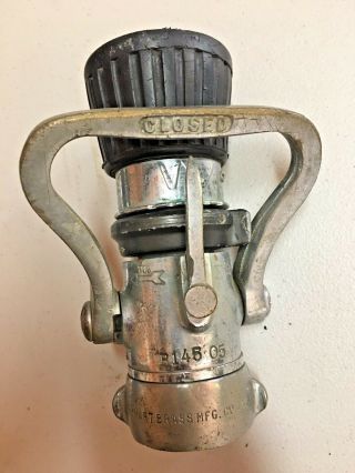 Elkhart Brass Co Vintage Fire Hose Nozzle Chromed Adjustable Stream